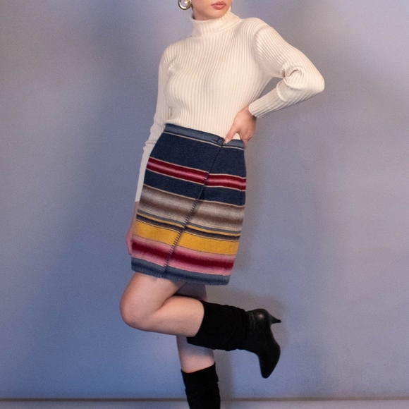 Tracy Evans Dresses & Skirts - Vintage 90s TRACY EVANS skirt SOUTHWEST pink blue high waist WRAP SZ M western
